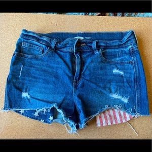 Old Navy American Flag pocket boyfriend denim shorts